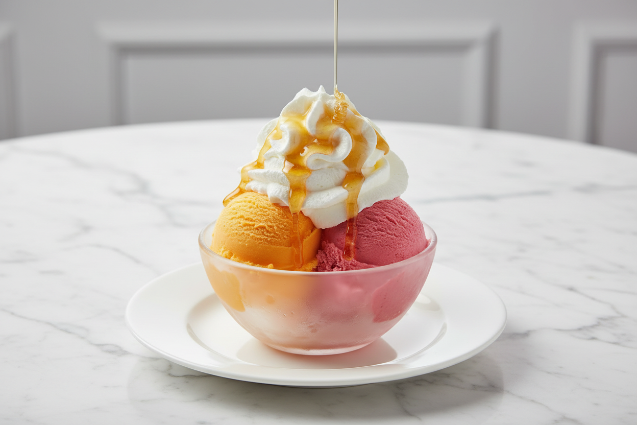 Sherbet on Marble Table